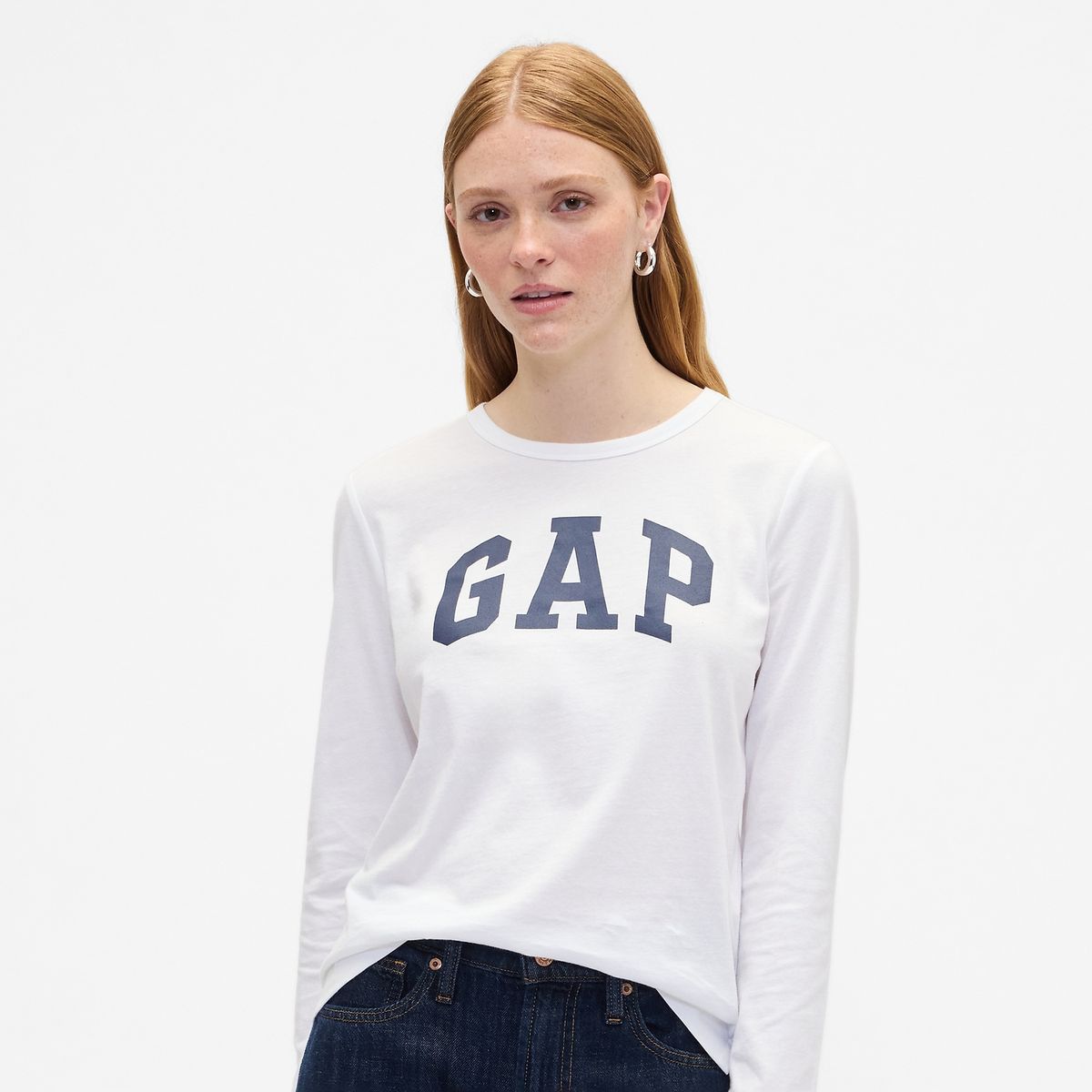 GAP - Camiseta Mujer con Estampado Manga larga de Algodón Gap