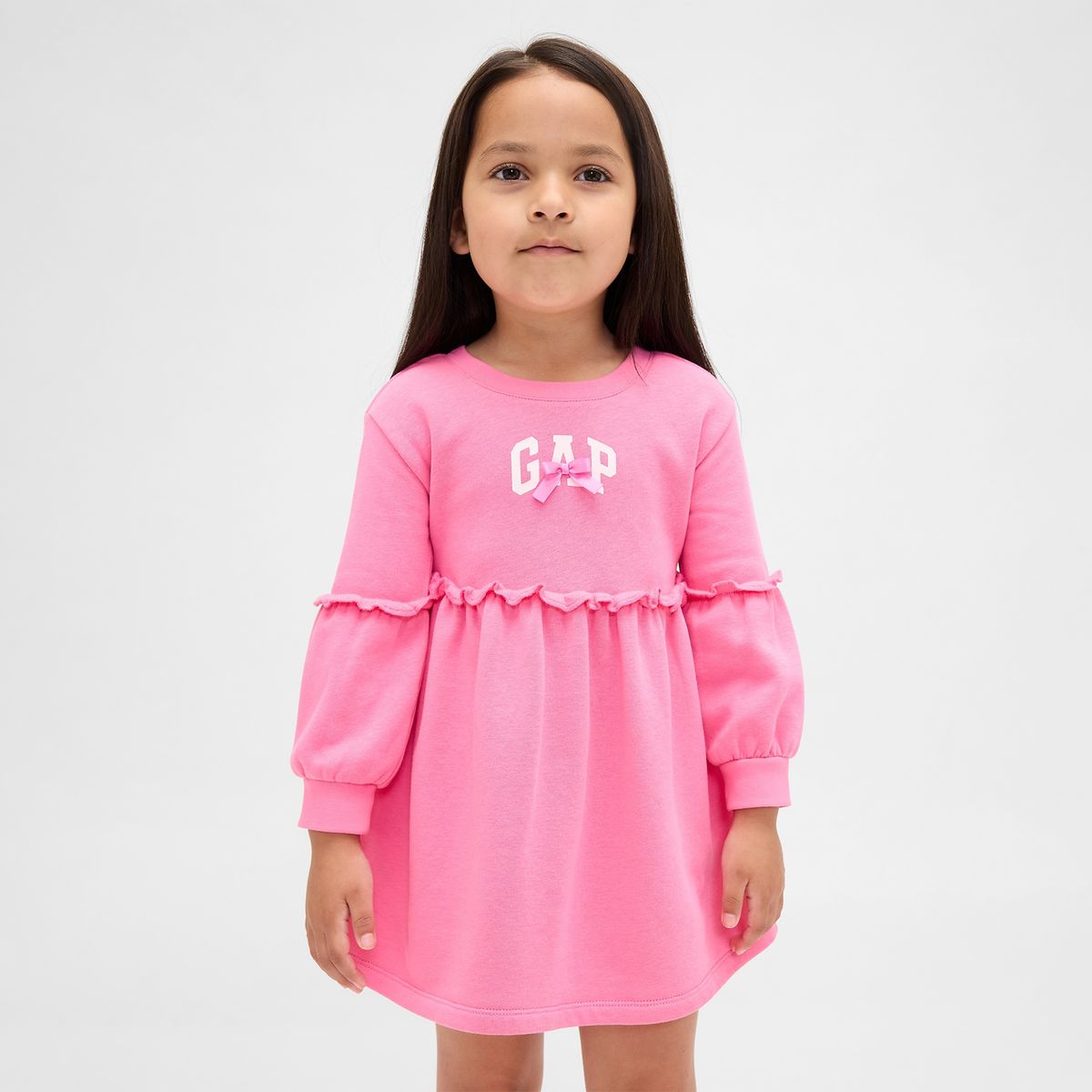 GAP - Vestido para Niña con Logo Manga larga de Algodón Gap