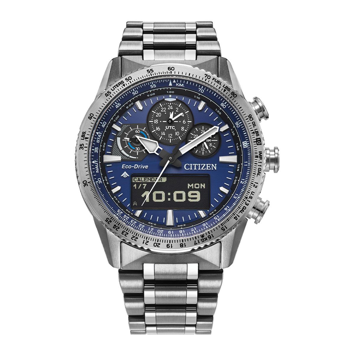 CITIZEN - Reloj Citizen Hombre Sky. Reloj Acero Inoxidable Plateado JV2000-51L 