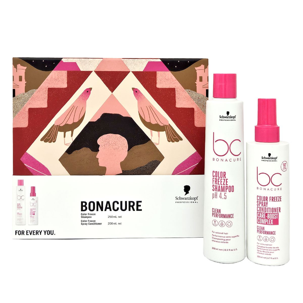 BONACURE BY SCHWARZKOPF - Set Shampoo Kit Navidad BC Color Freeze Schwarzkopf professional Incluye 2 Productos 