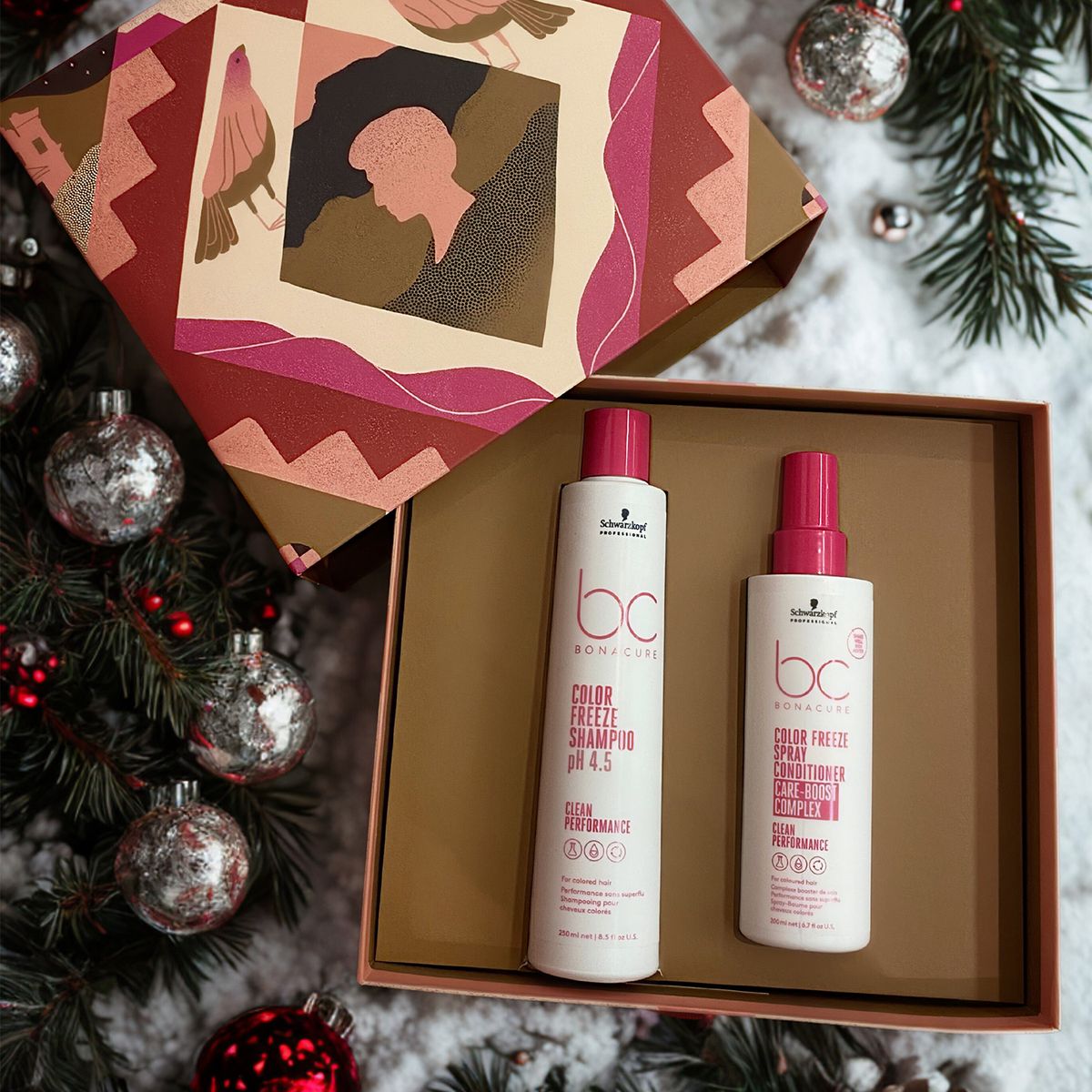 BONACURE BY SCHWARZKOPF - Set Shampoo Kit Navidad BC Color Freeze Schwarzkopf professional Incluye 2 Productos 