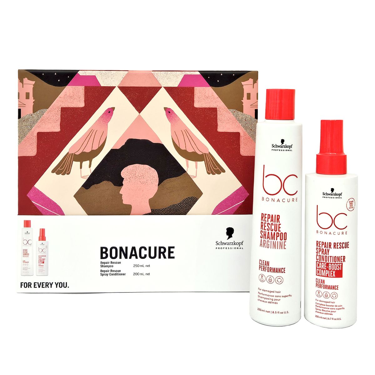 BONACURE BY SCHWARZKOPF - Set Shampoo Kit Navidad BC Repair Schwarzkopf professional Incluye 2 Productos 