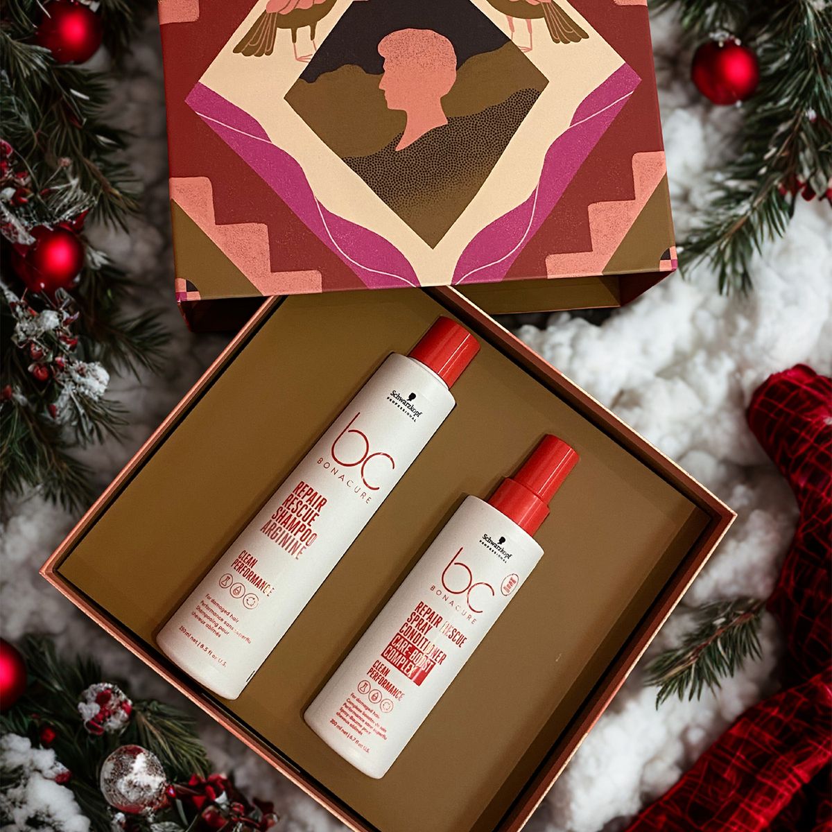 BONACURE BY SCHWARZKOPF - Set Shampoo Kit Navidad BC Repair Schwarzkopf professional Incluye 2 Productos 