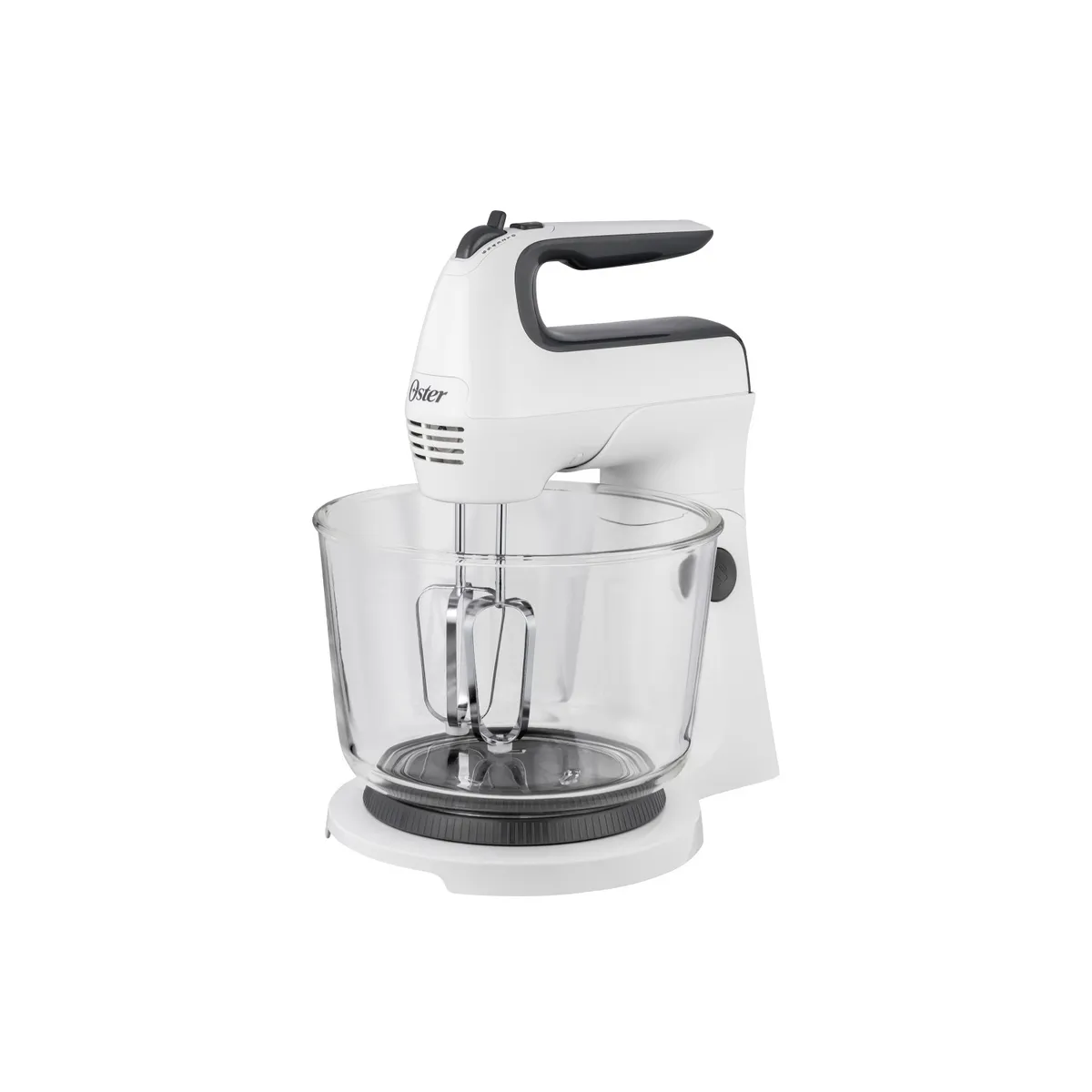 OSTER - Batidora de pedestal OSTER Oster® Batidora de Mano y Pedestal, con Tazón de Vidrio, Y 6 Velocidades, Color Blanco 6 250 W