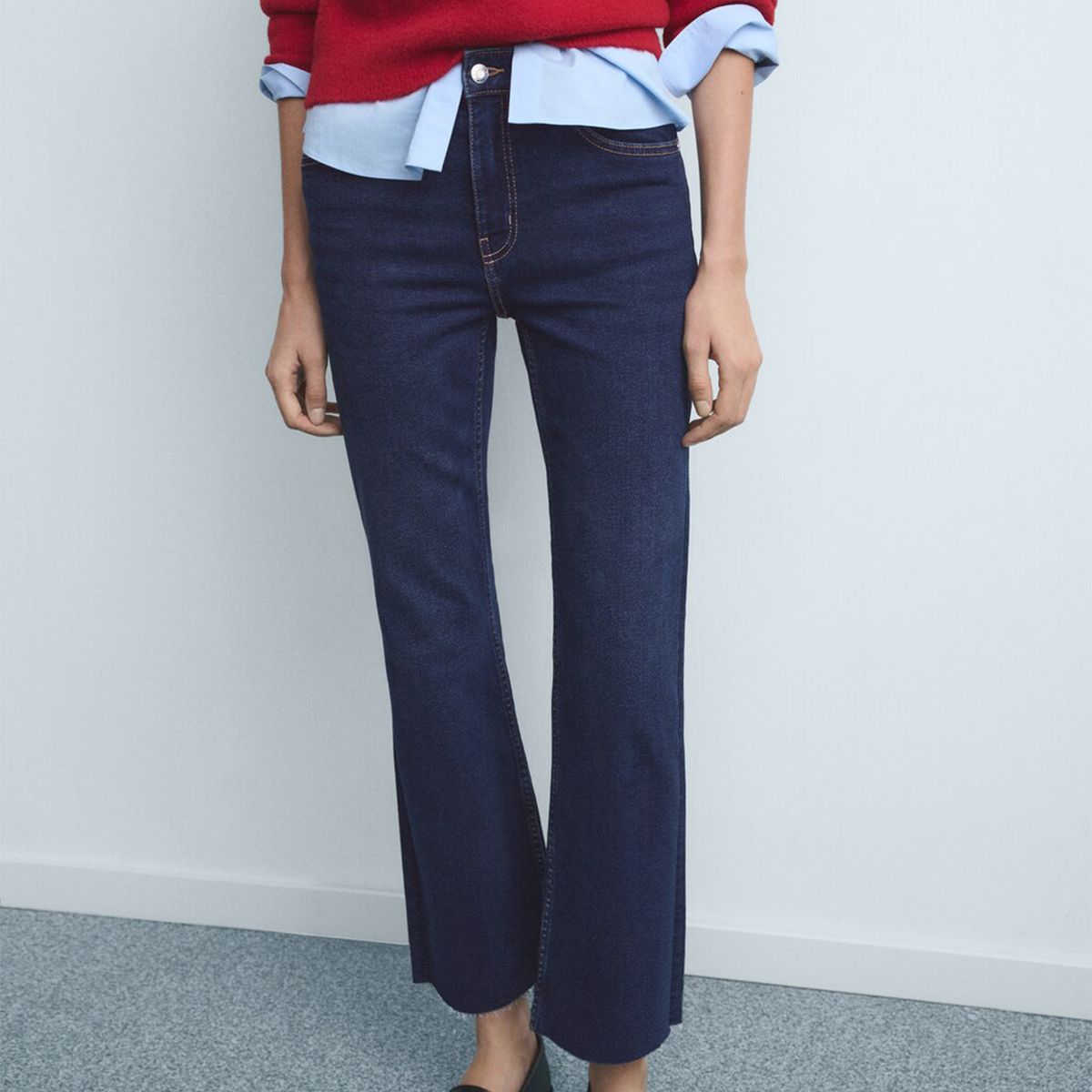 MANGO - Jean Flare Mujer Tiro medio Mango
