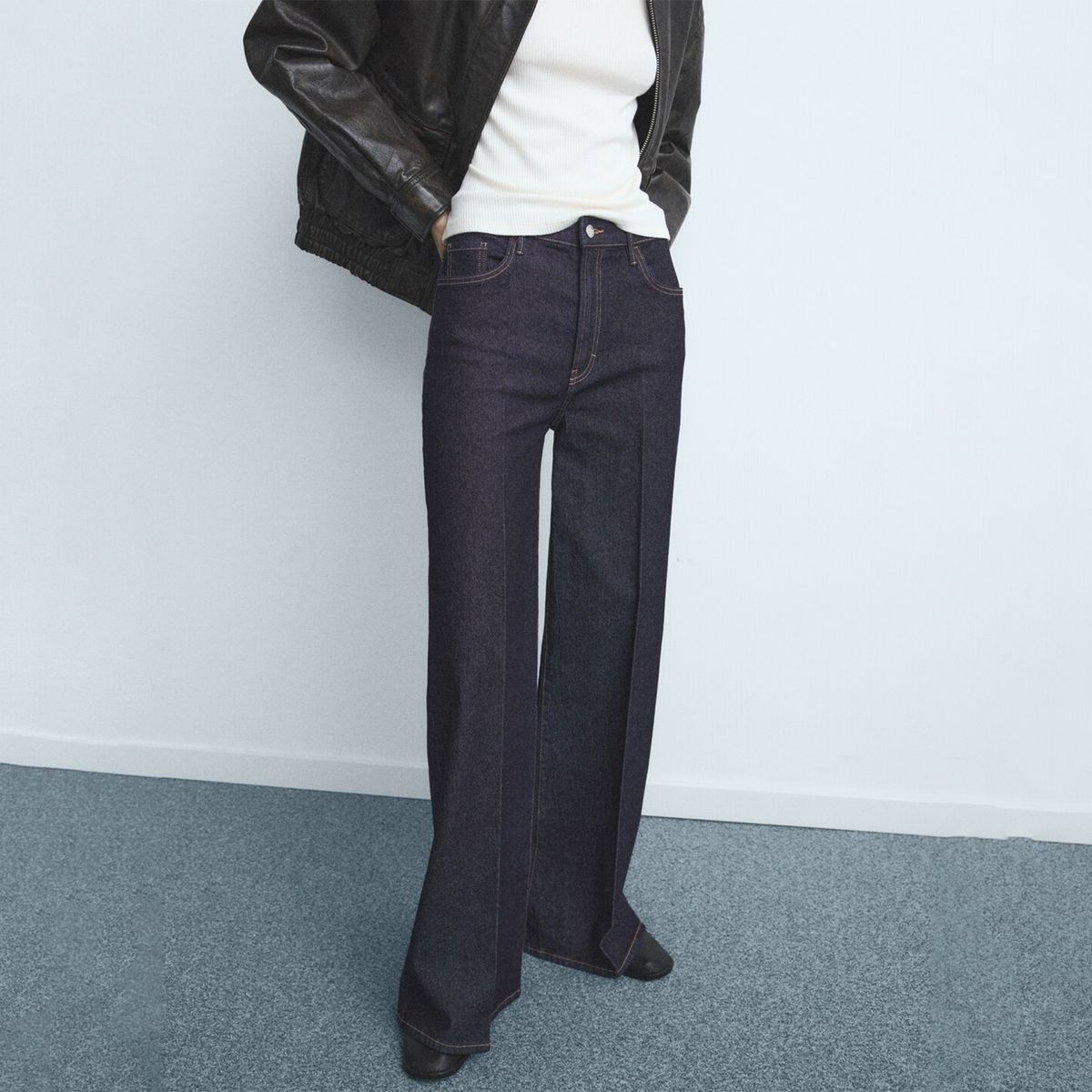 MANGO - Jean Wide leg Mujer Tiro alto Mango