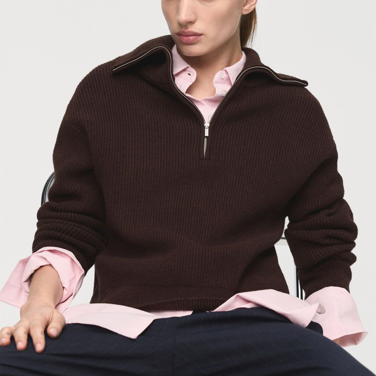 MANGO - Saco Mujer Tejido Mango