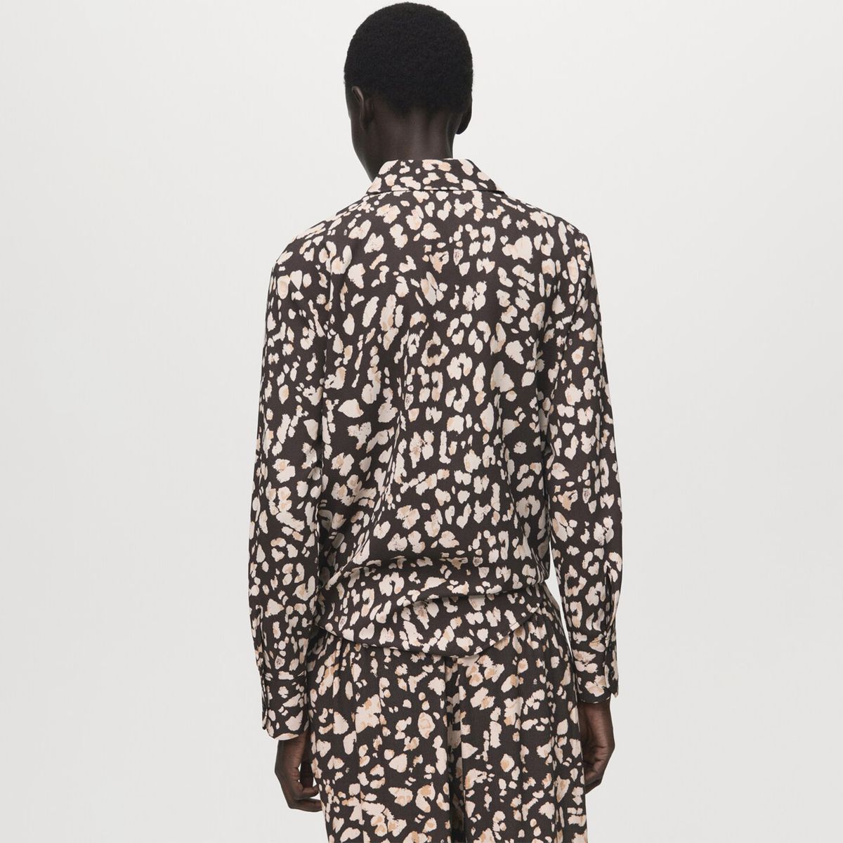 MANGO - Camisa Mujer Animal print Manga larga Mango