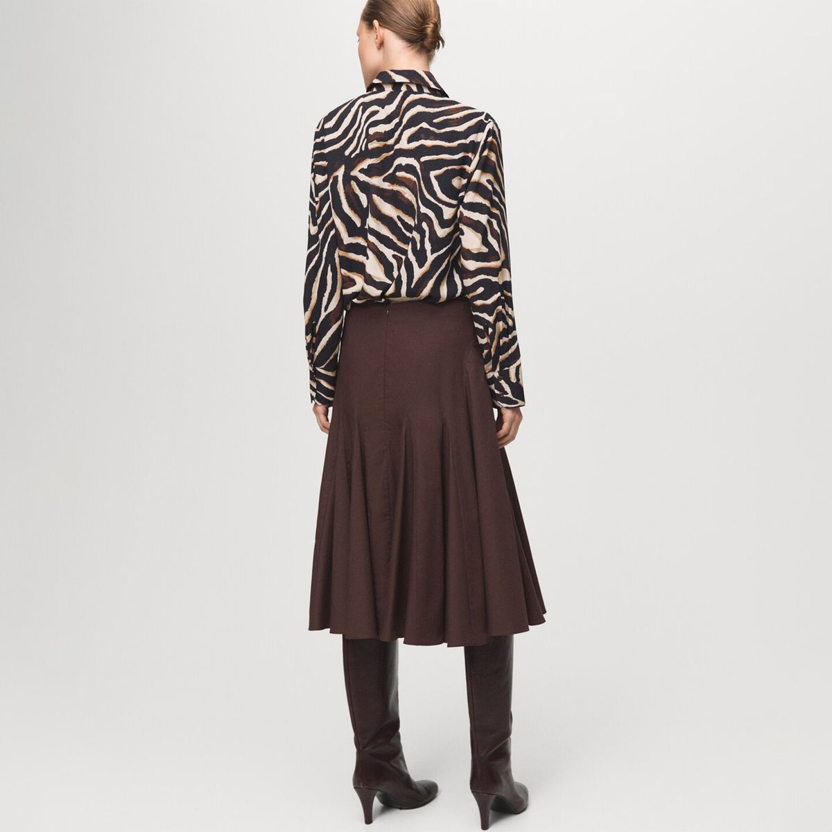 MANGO - Camisa Mujer Animal print Manga larga Mango