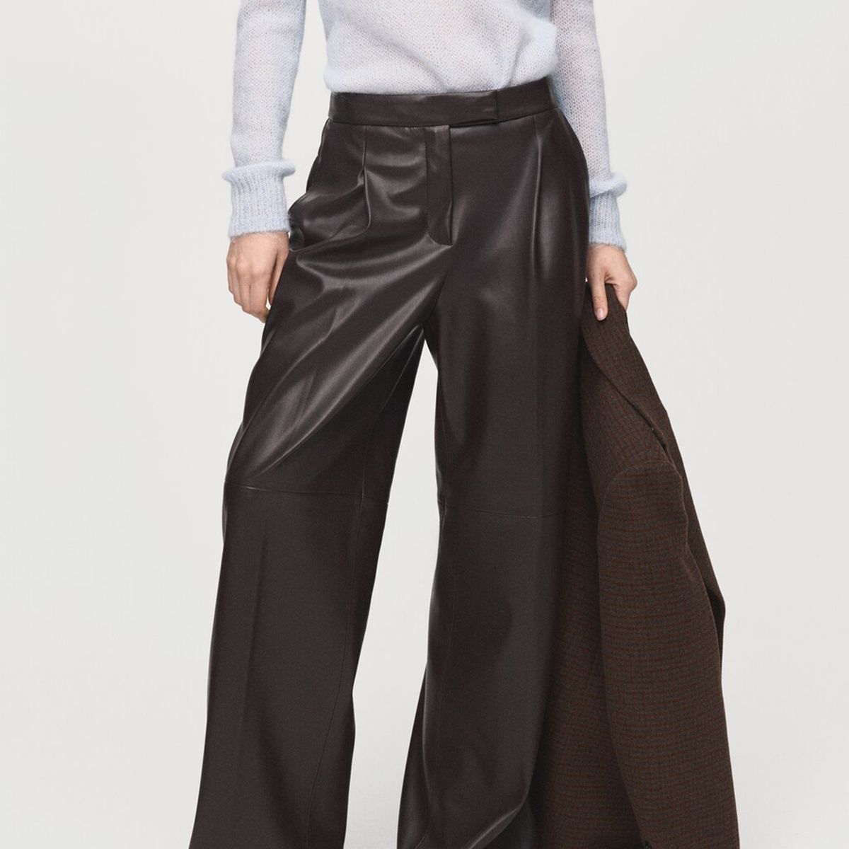 MANGO - Pantalón Wide leg Mujer Tiro medio Mango
