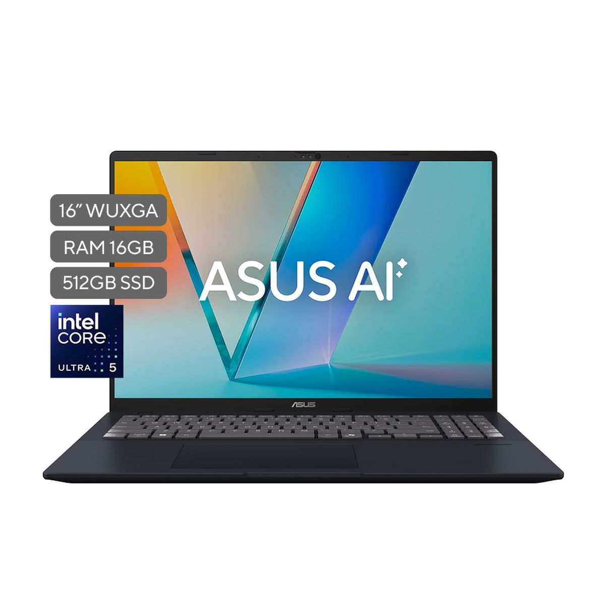 ASUS - Portátil ASUS Vivobook 16 |Intel Core Ultra 5 | DDR5 16GB|  512 GB SSD de almacenamiento | Windows 11 |16 Pulgadas |X1607CA-MB110W |  Computador portátil