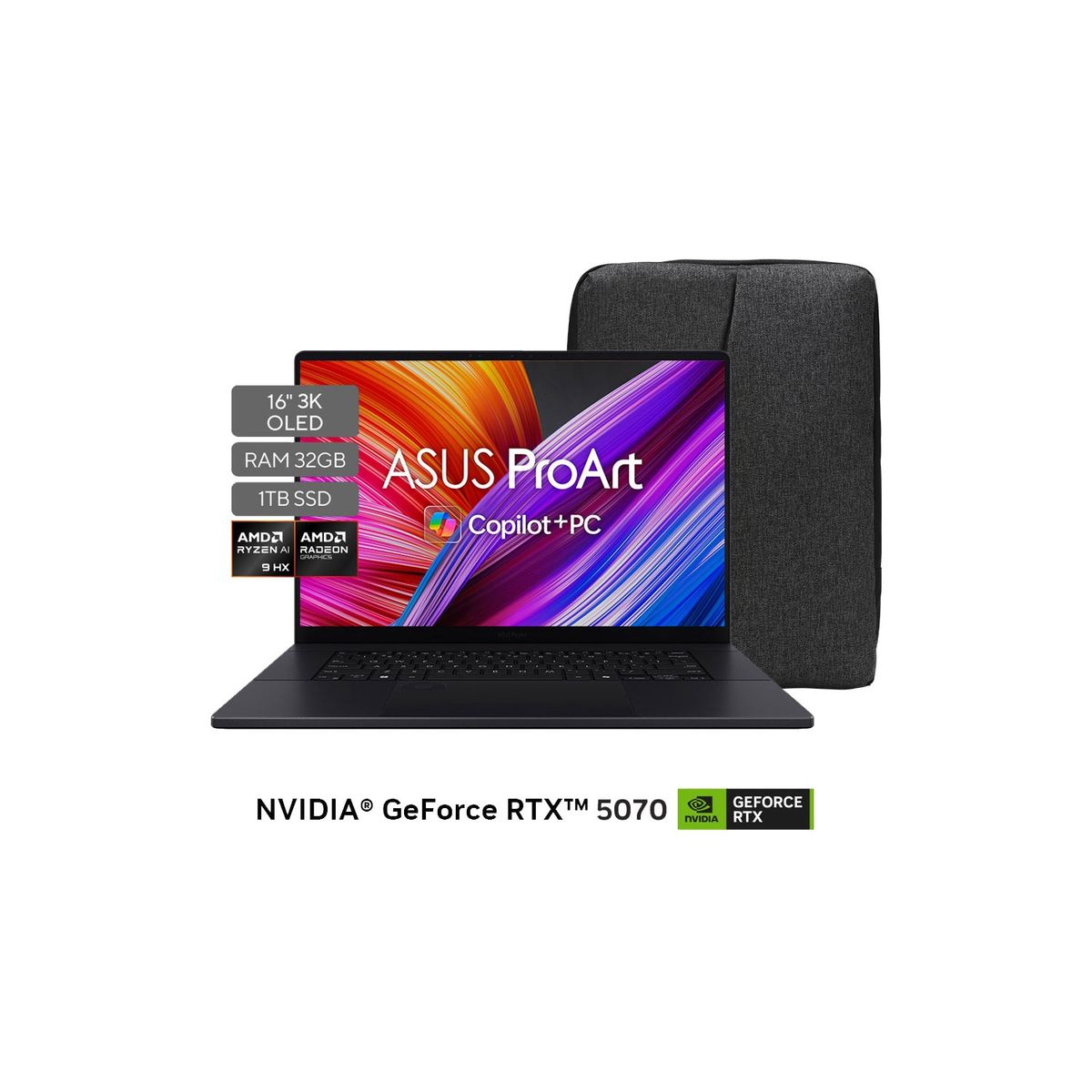 ASUS - Portátil ASUS ProArt P16  | AMD Ryzen AI 9| LPDDR5 32GB| 1 TB SSD de almacenamiento | Windows 11 |16 Pulgadas |H7606WP-RJ183W |  Computador portátil