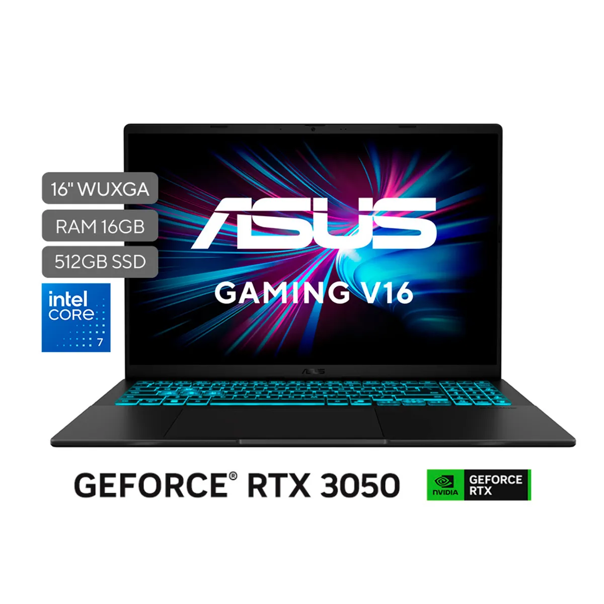 ASUS - Portátil ASUS V16|Intel Core 7|DDR5 16GB|  512 GB SSD de almacenamiento | Windows 11 Home|16 Pulgadas |V3607VJ-RP007W|Computador portátil