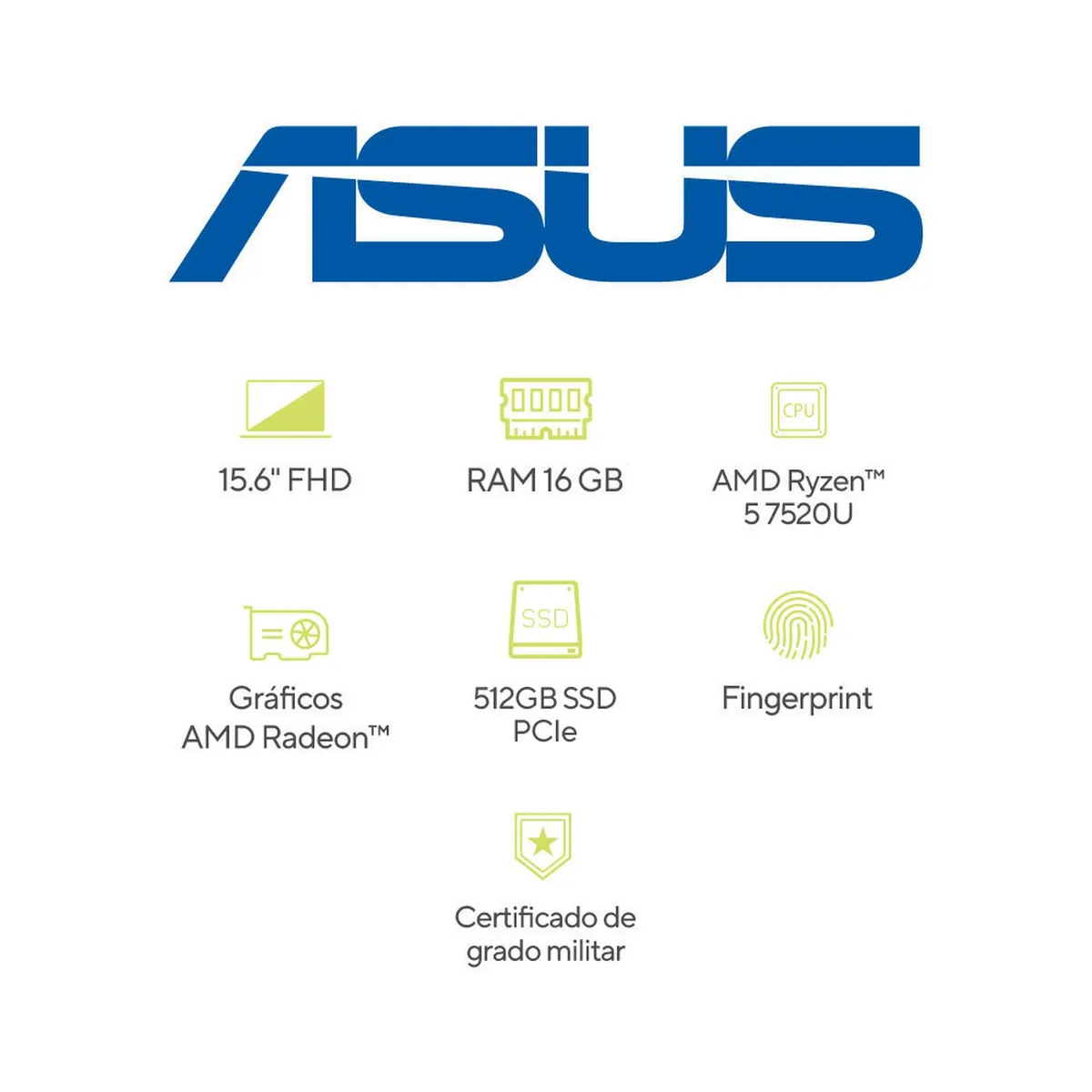 ASUS - Portátil ASUS Vivobook Go 15  | Ryzen 5 | LPDDR5 16GB| 512 GB SSD de almacenamiento | Windows 11 |15.6 Pulgadas |E1504FA-BQ2602W |  Computador portátil