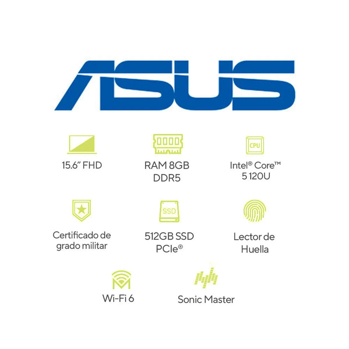 ASUS - Portátil ASUS Vivobook 15 |Intel Core 5 | DDR5 8GB|  512 GB SSD de almacenamiento | Windows 11 |15.6 Pulgadas |X1504VA-BQ4178W |  Computador portátil