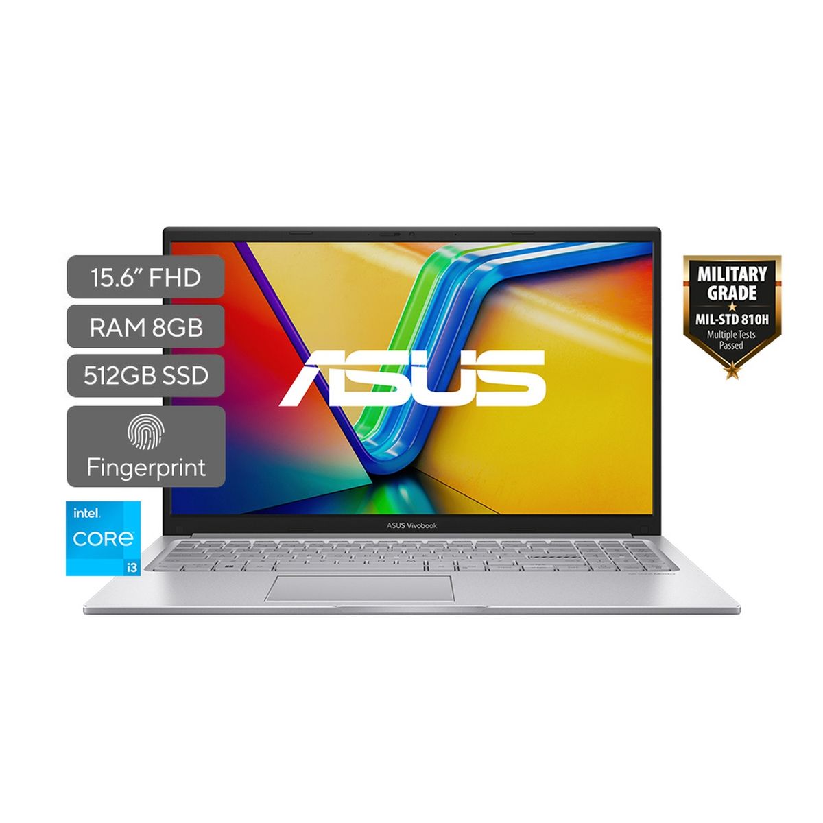 ASUS - Portátil ASUS Vivobook 15 |Intel Core i3 | DDR4 8GB|  512 GB SSD de almacenamiento | Windows 11 |15.6 Pulgadas |X1504VA-BQ3901W |  Computador portátil