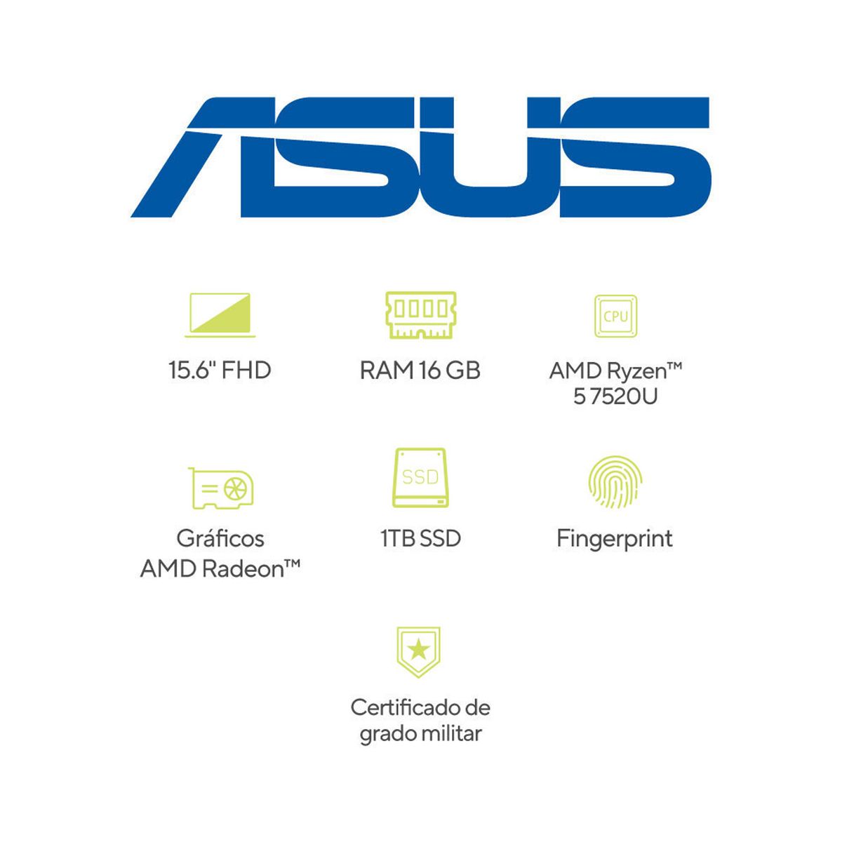 ASUS - Portátil ASUS Vivobook Go 15  | Ryzen 5 | LPDDR5 16GB|  1TB SSD de almacenamiento | Windows 11 |15.6 Pulgadas |E1504FA-BQ2603W |  Computador portátil