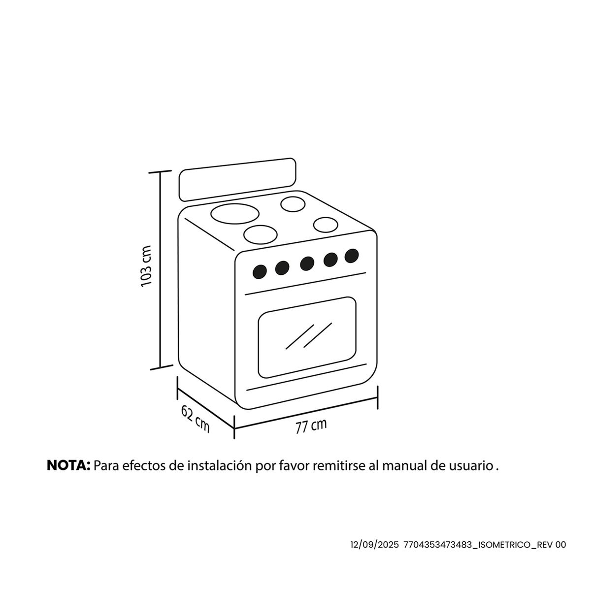 HACEB - Estufa con Horno HACEB 6 Quemadores EST76F6PEE3CGN007