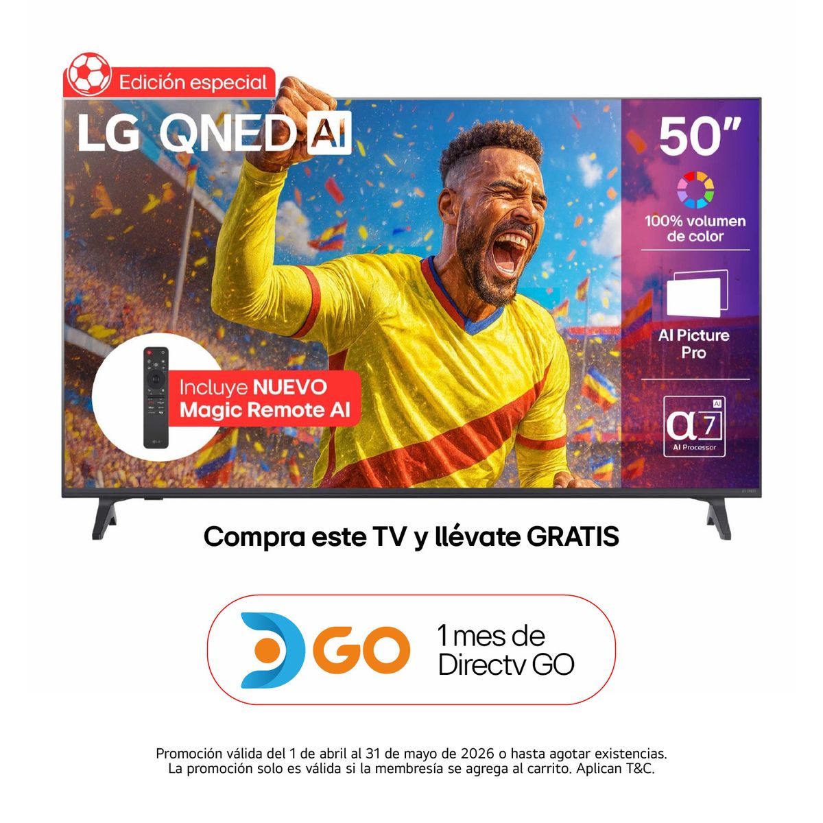 LG - Televisor | LG | 50 pulgadas | 4K Ultra HD QNED | con IA Magic Remote | 50QNED73ASA