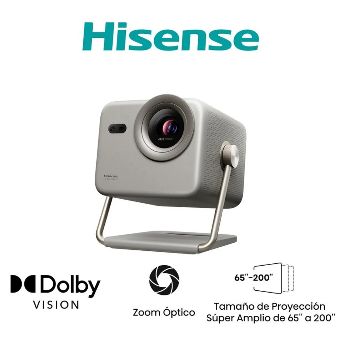 HISENSE - Mini Proyector Láser portátil Hisense | M2 Pro 4K | TriChroma 1300 ANSI Lúmenes