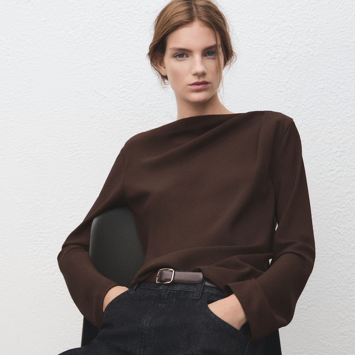 MANGO - Blusa Mujer Manga larga Mango