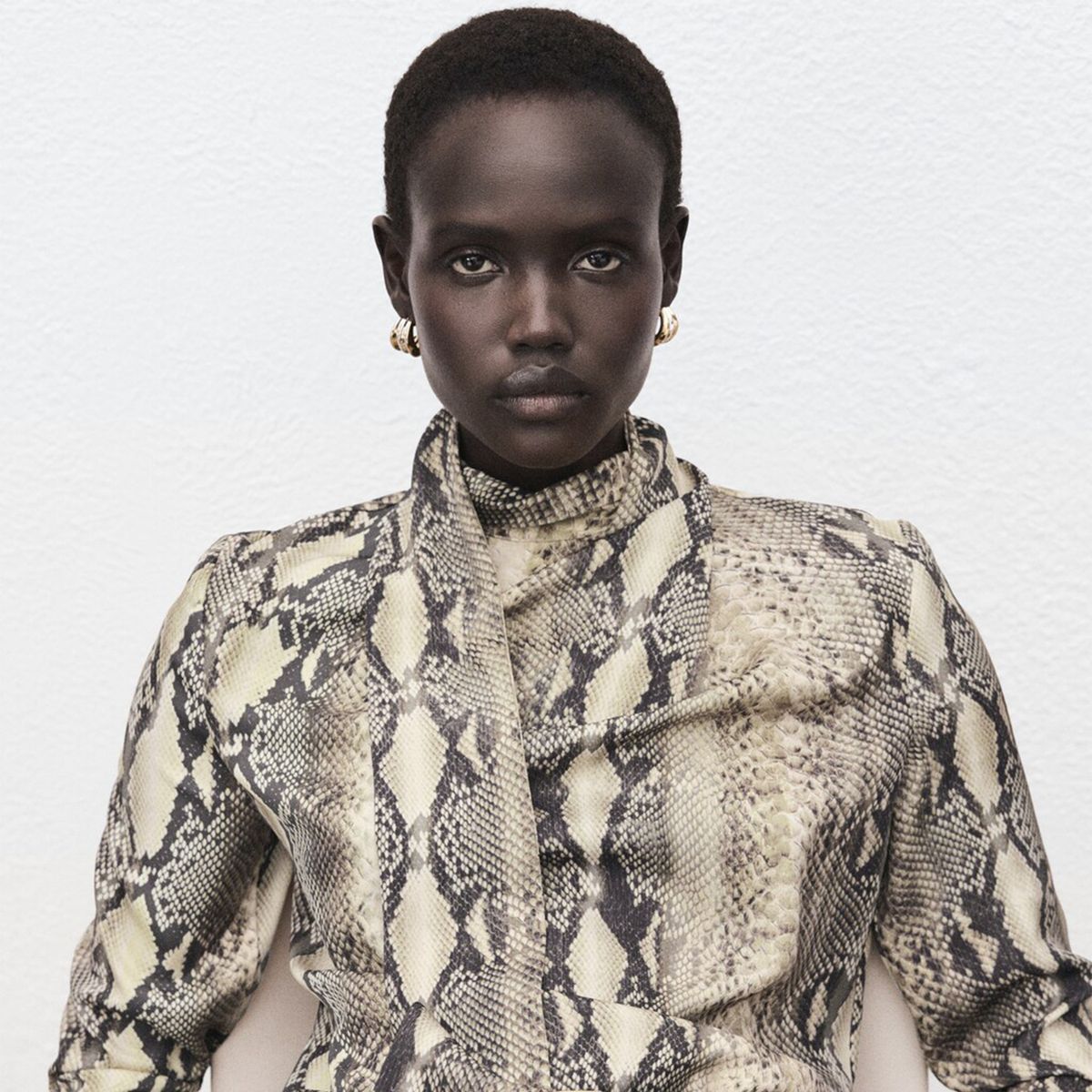 MANGO - Blusa Mujer Animal print Manga larga Mango