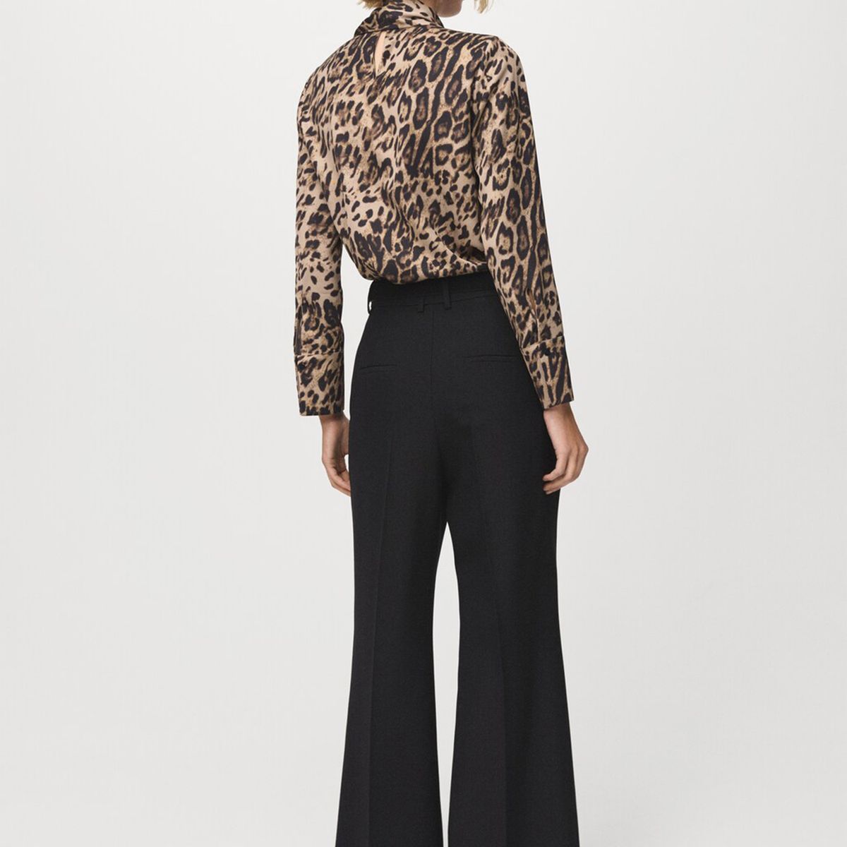 MANGO - Blusa Mujer Animal print Manga larga Mango
