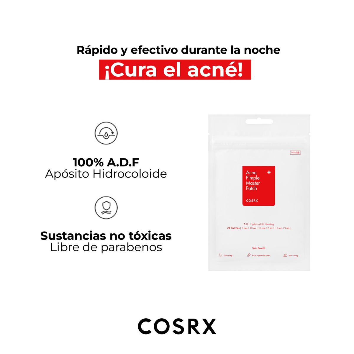 COSRX - Tratamiento Acne Pimple Master Patch Parches  Cosrx Para Todo Tipo De Piel 24 Unid