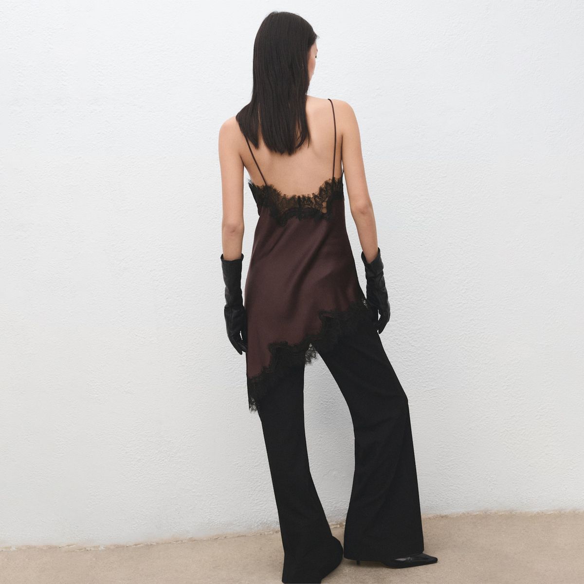 MANGO - Top Lencero asimétrico Mujer Sin mangas Mango