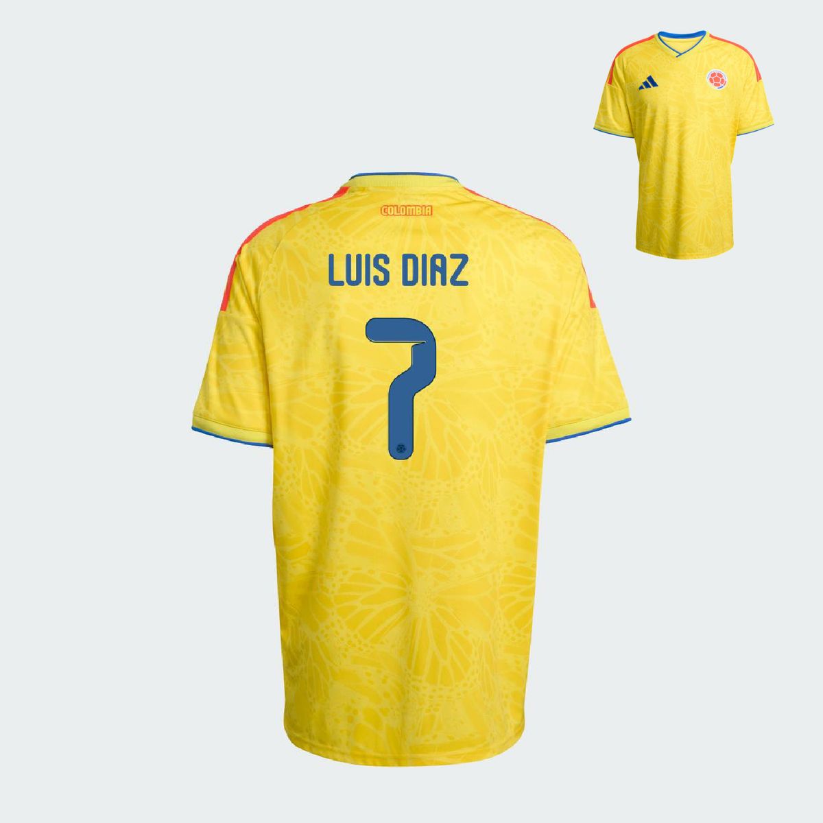 ADIDAS - Camiseta de Futbol Selección Colombia Mundial 2026 Dorsal Luis Diaz