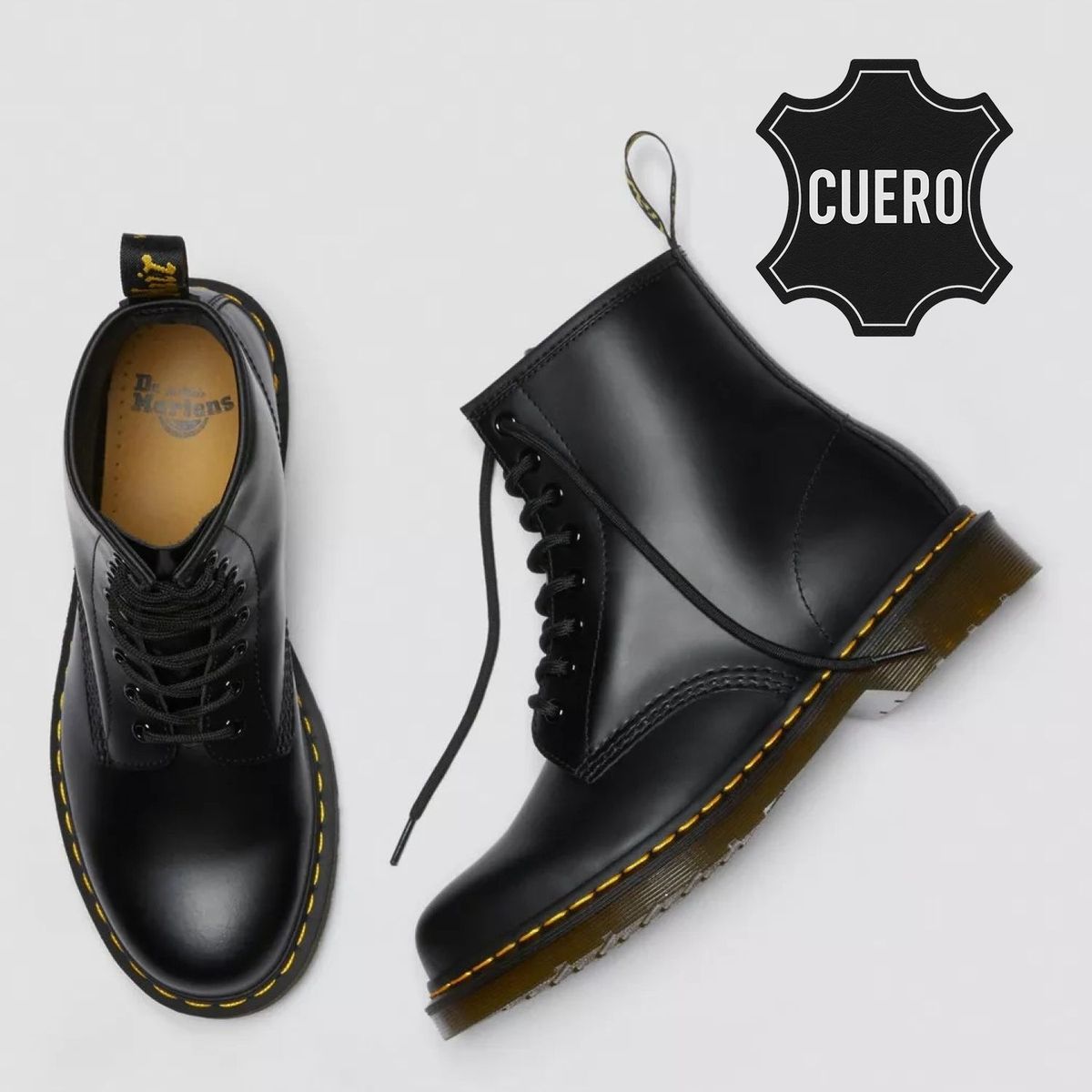 DR MARTENS - Botas Dr. Martens para Hombre en cuero 1460 Black Smooth  