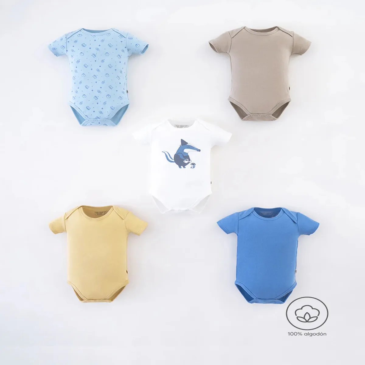 BABY FRESH - Bodie para Bebé Niño Pack de 5 unidades de Algodón Baby Fresh