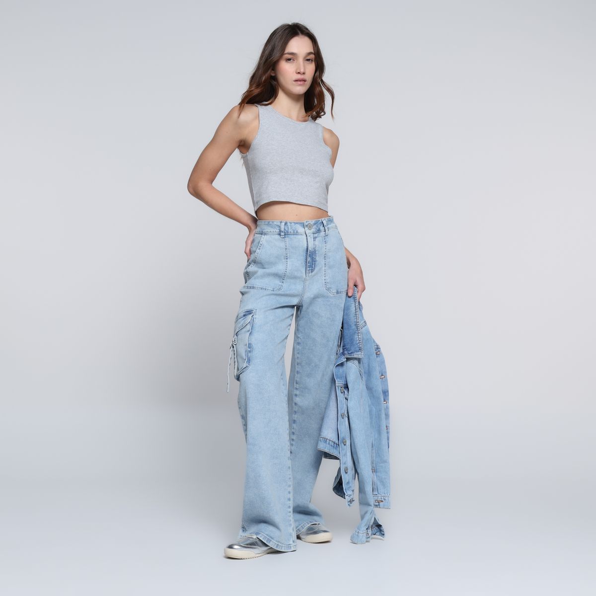 SYBILLA - Jean Cargo Mujer Tiro medio Sybilla 