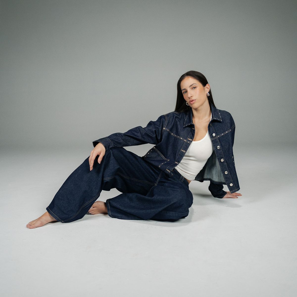 SYBILLA - Jean Wide leg Mujer Tiro medio Sybilla 