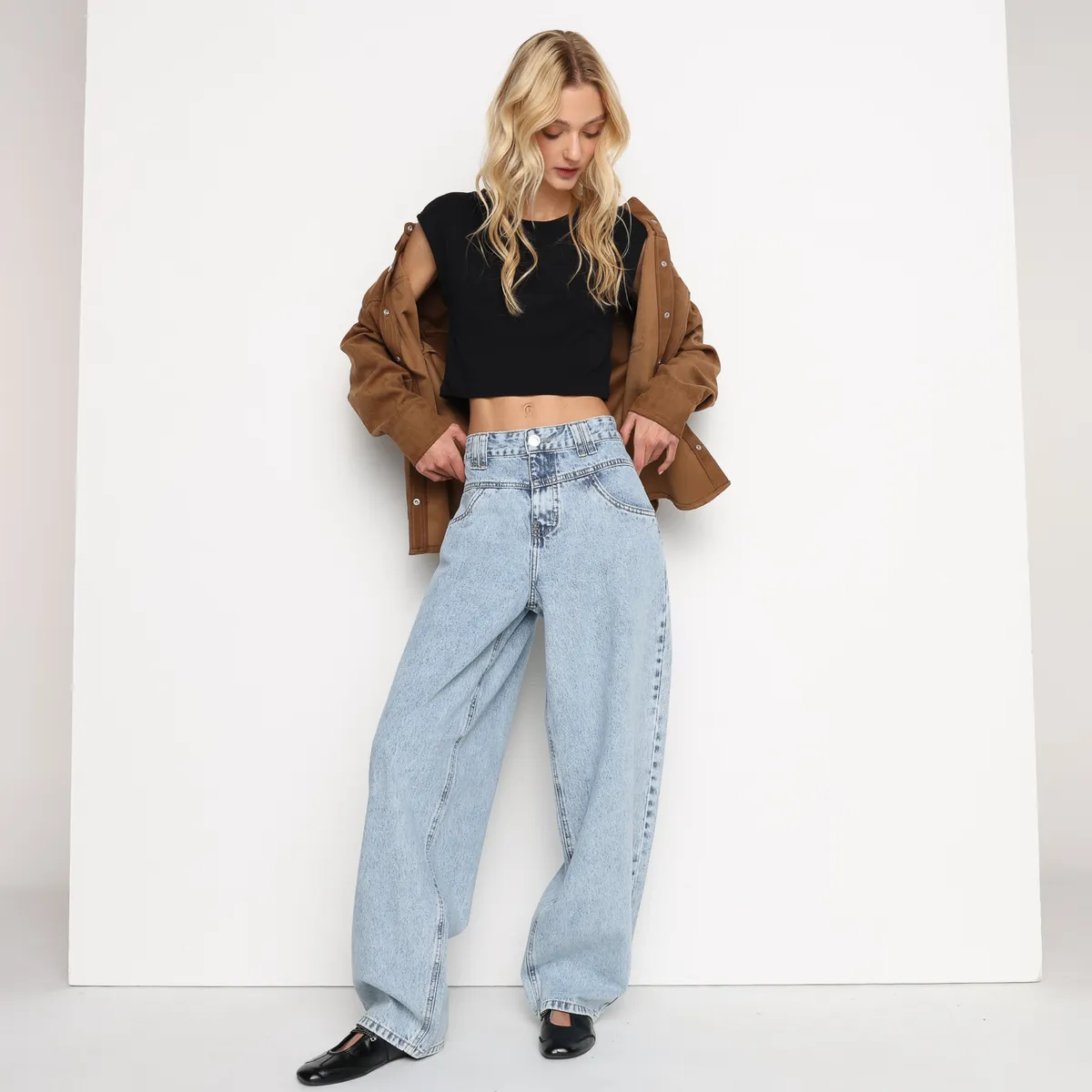 SYBILLA - Jean Wide leg Mujer Tiro medio Sybilla 