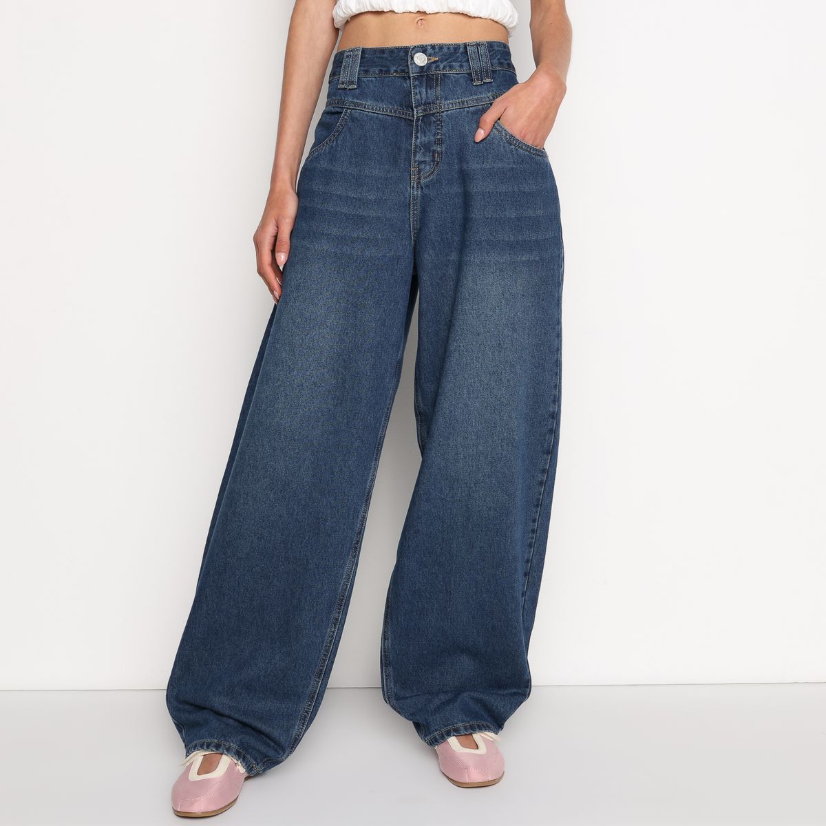 SYBILLA - Jean Wide leg Mujer Tiro medio Sybilla 