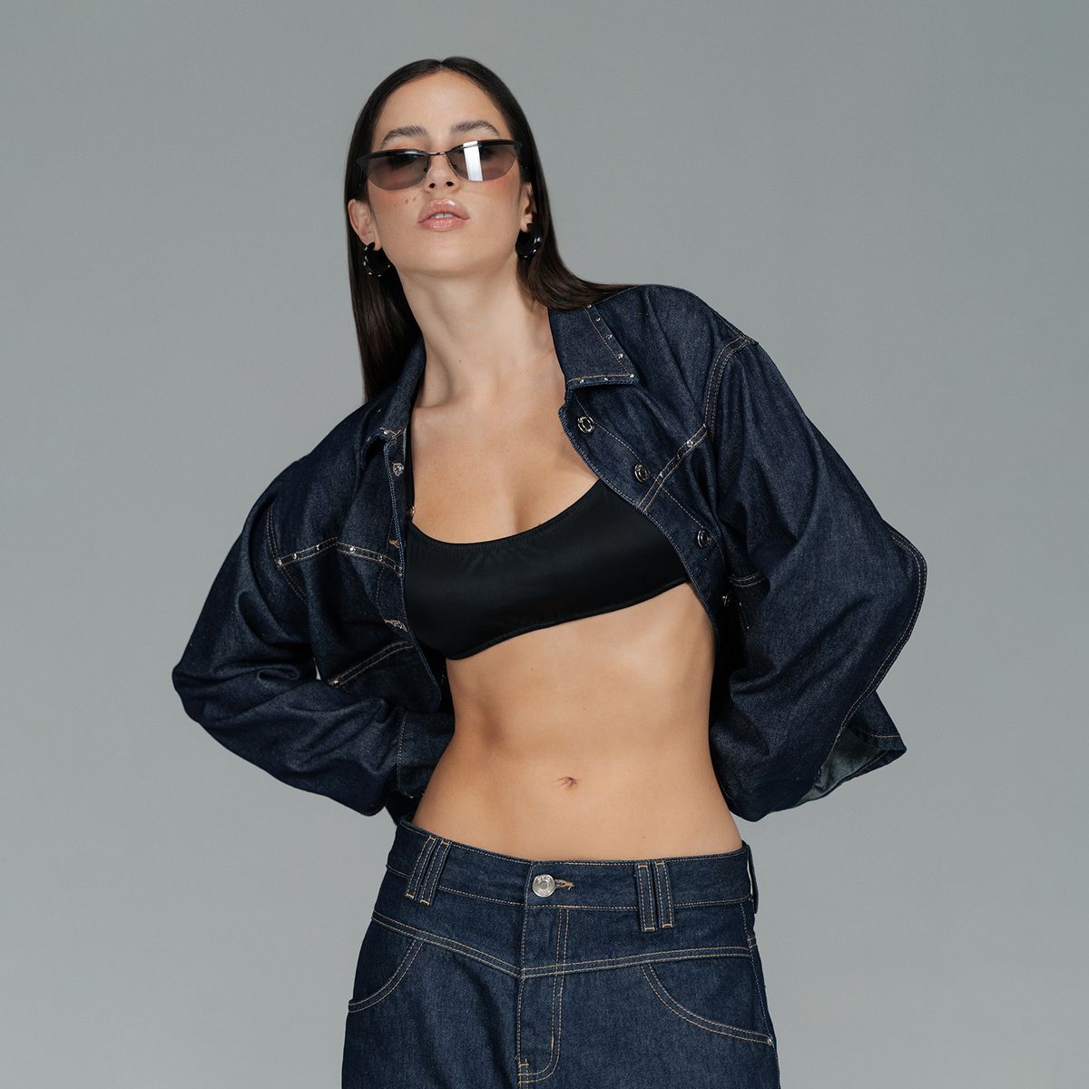 SYBILLA - Camisa de Jean Mujer Manga larga de Algodón Sybilla