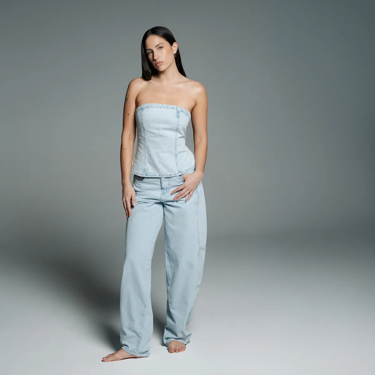 SYBILLA - Jean Wide leg Mujer Tiro medio Sybilla 