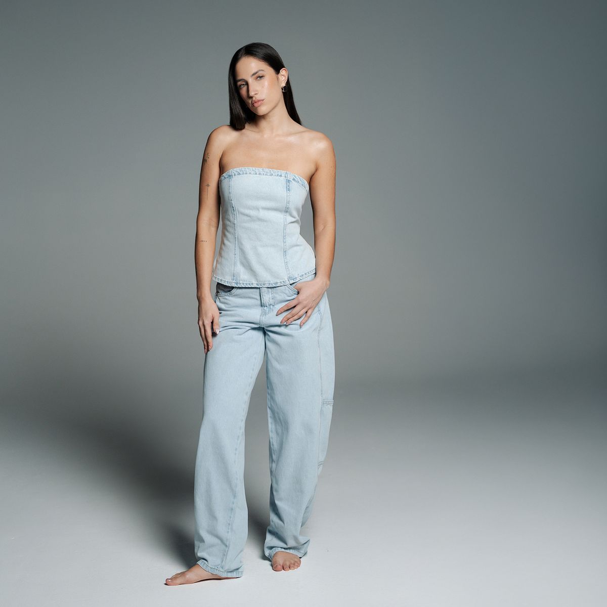 SYBILLA - Jean Wide leg Mujer Tiro medio Sybilla 