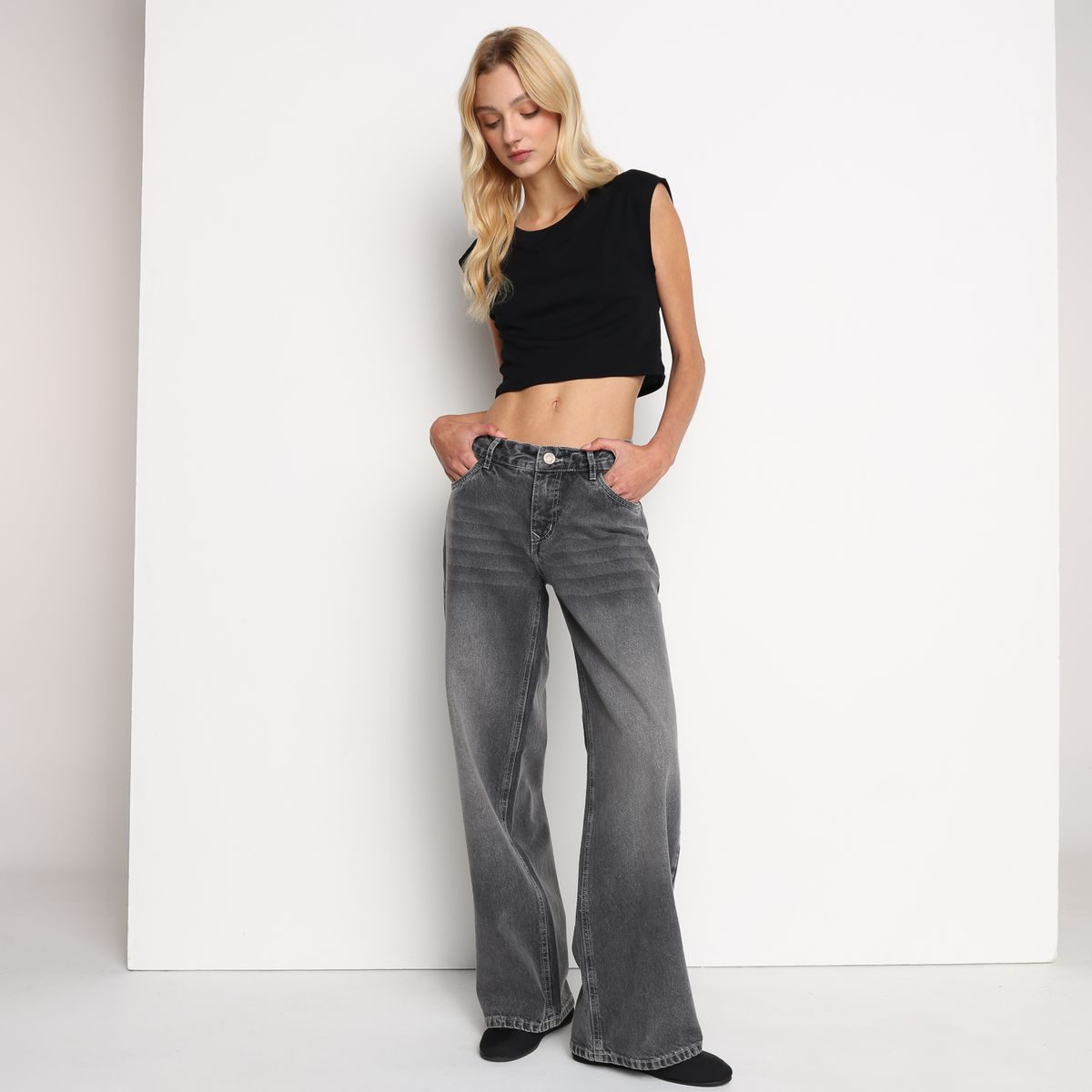 SYBILLA - Jean Wide leg Mujer Tiro medio Sybilla 