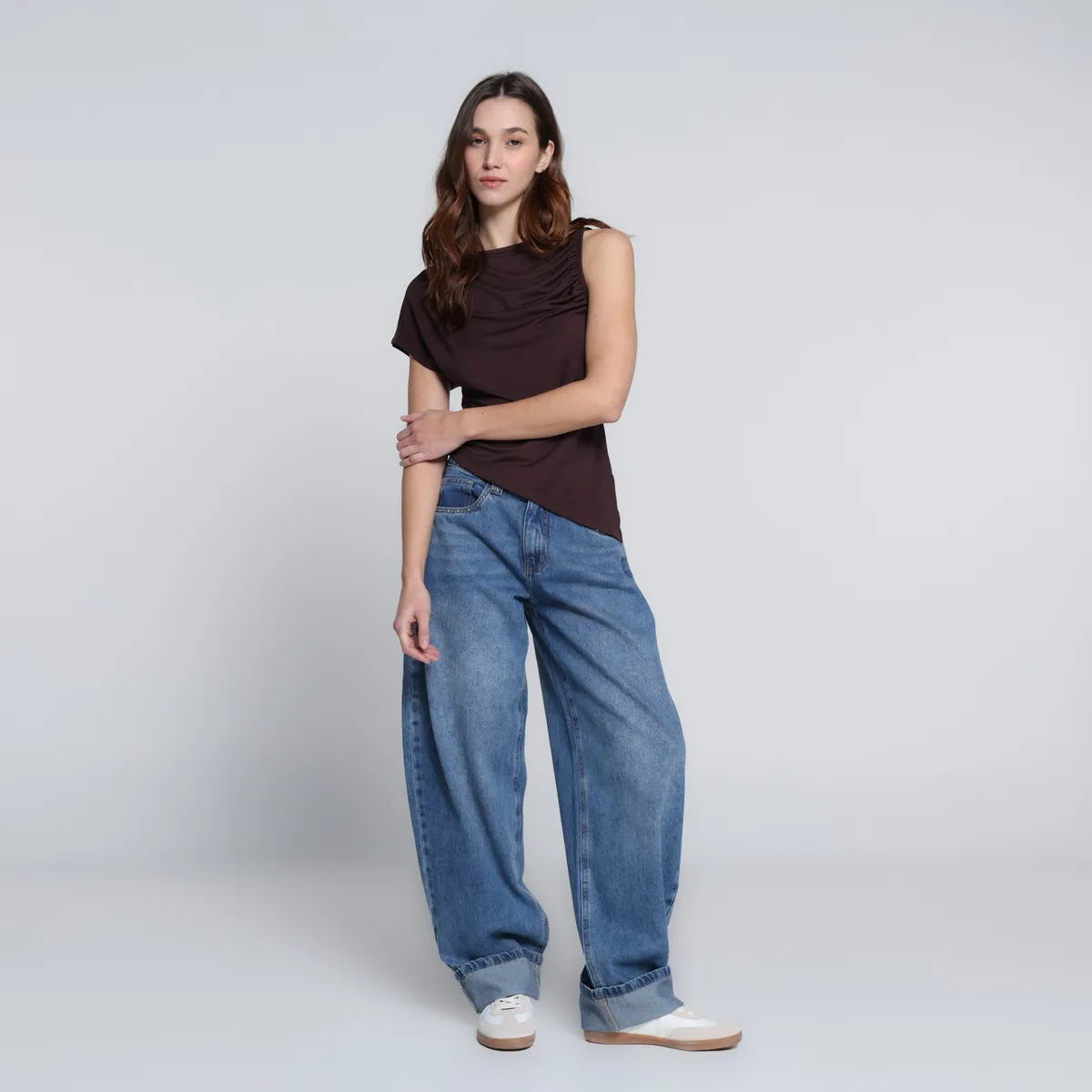 SYBILLA - Jean Balloon Mujer Tiro medio con Taches Sybilla 