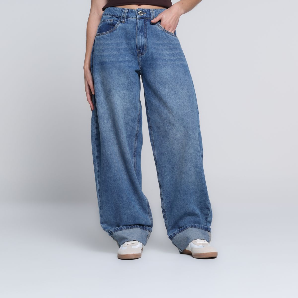 SYBILLA - Jean Balloon Mujer Tiro medio con Taches Sybilla 