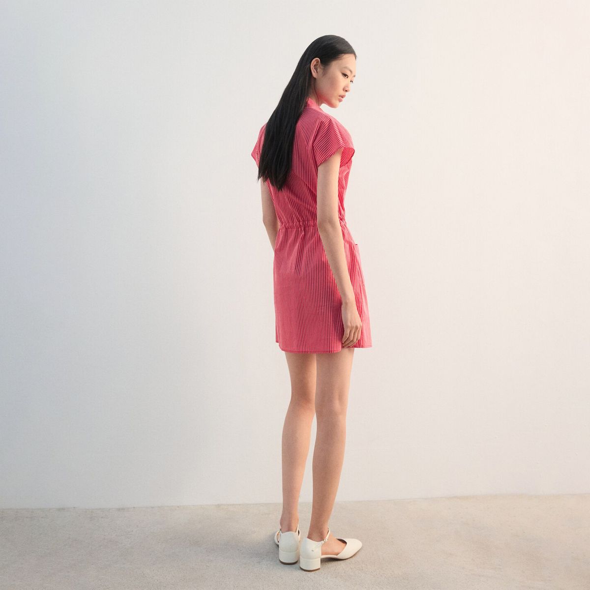 MANGO - Vestido Mujer Corto Casual de Rayas Mango