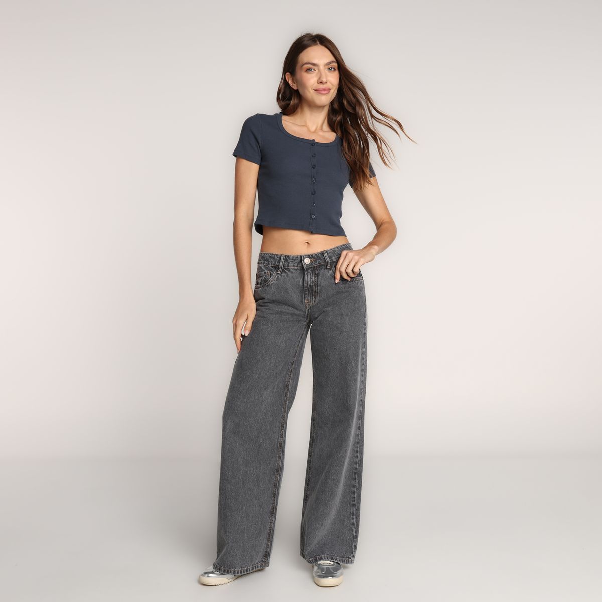 SYBILLA - Jean Super Wide leg Mujer Tiro bajo Sybilla 