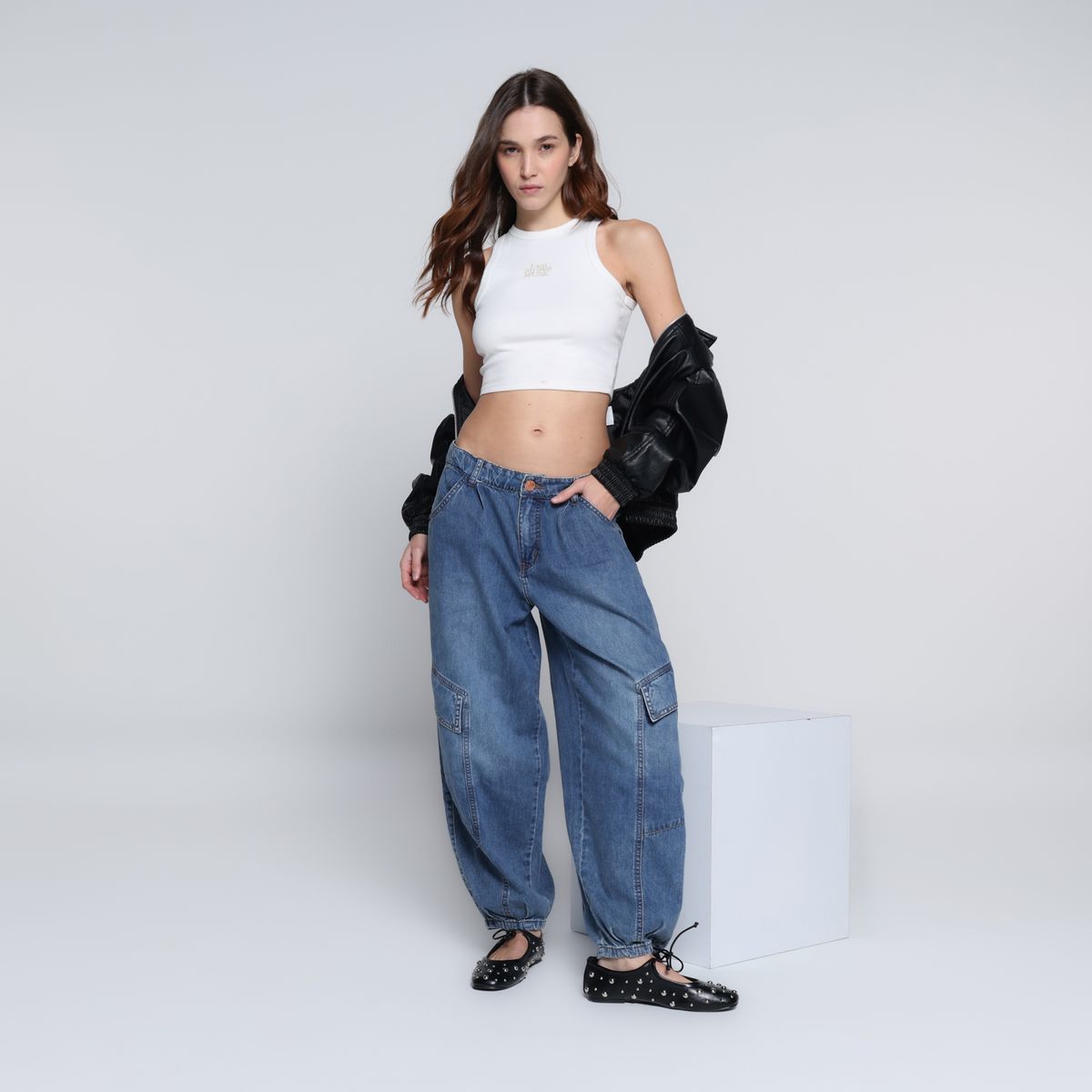 SYBILLA - Jean Balloon Mujer Tiro medio Sybilla 