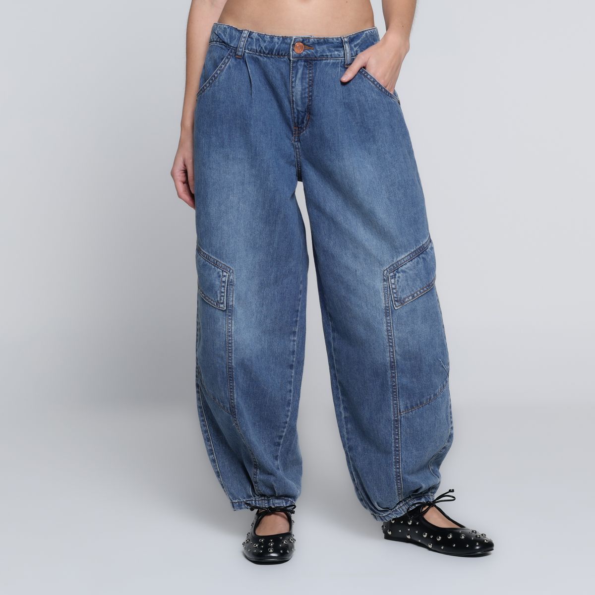 SYBILLA - Jean Balloon Mujer Tiro medio Sybilla 