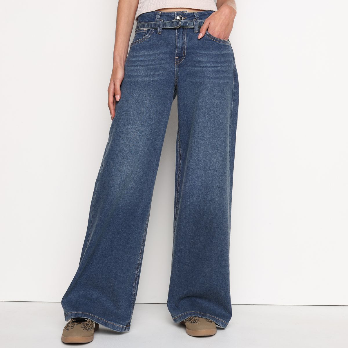 SYBILLA - Jean Wide leg Mujer Tiro medio Sybilla 