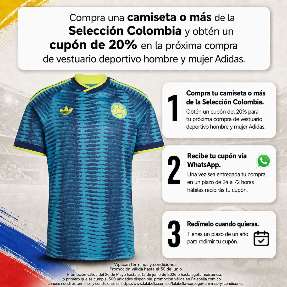 ADIDAS - Camiseta Visitante Selección Colombia Mujer 2026