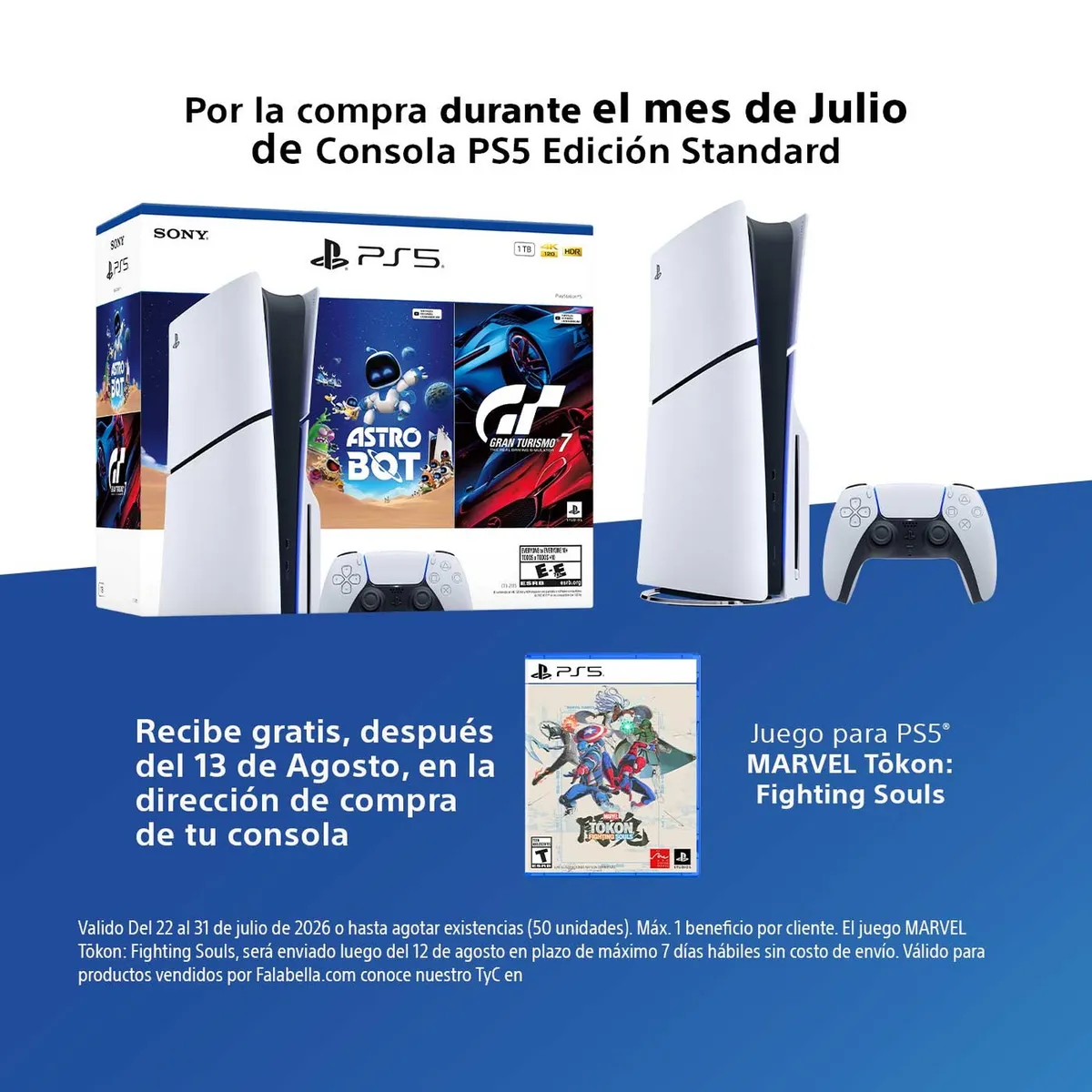 PLAYSTATION - Playstation 5 PS5 HW 2115 Bundle Estandar GT7 + Astro Bot 1 TB