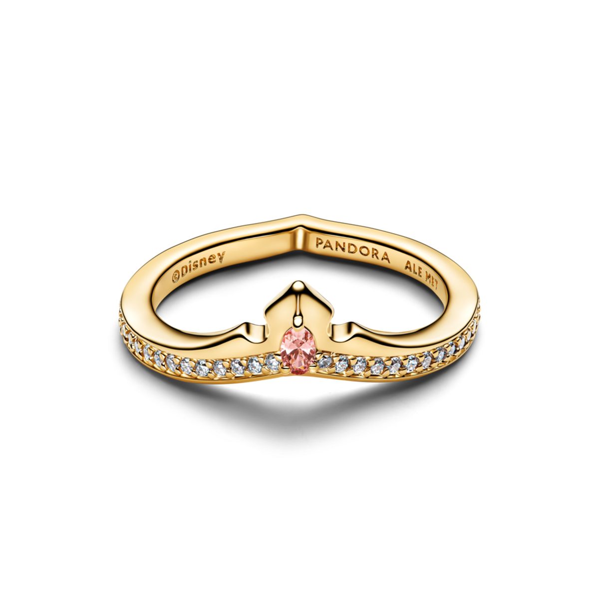 PANDORA -  Anillo princesa aurora disney Recubrimiento en Oro 14K